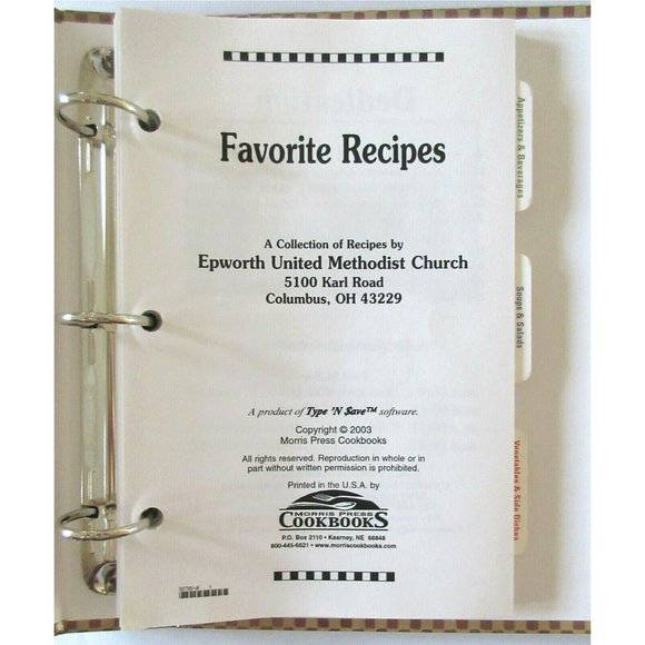 EPWORTH UNITED METHODIST CHURCH Columbus Ohio Recipe Cookook Mint Condition - Picture 3 of 7